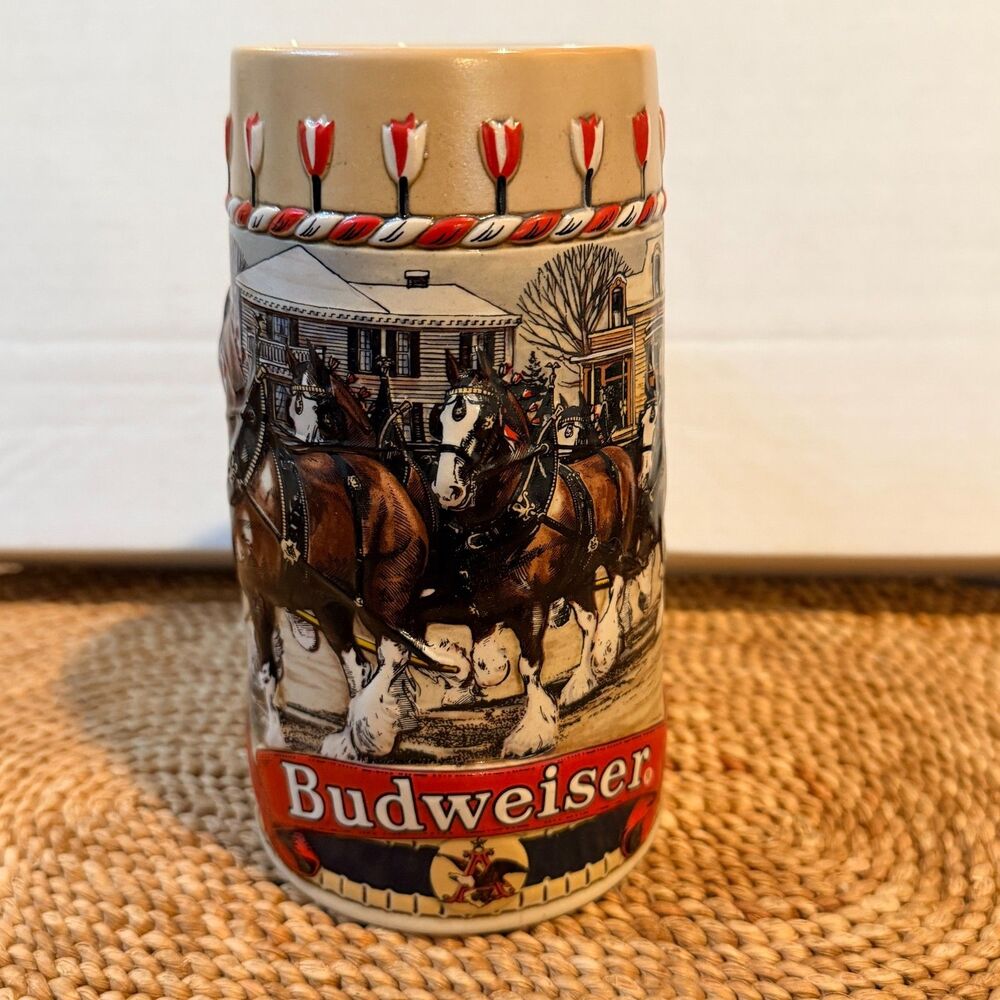 Vintage 1986 Budweiser Clydesdale B Series Beer Stein Ceramarte Brazil